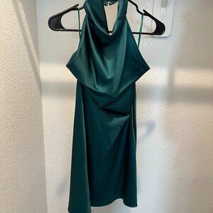 Emerald Satin Dress